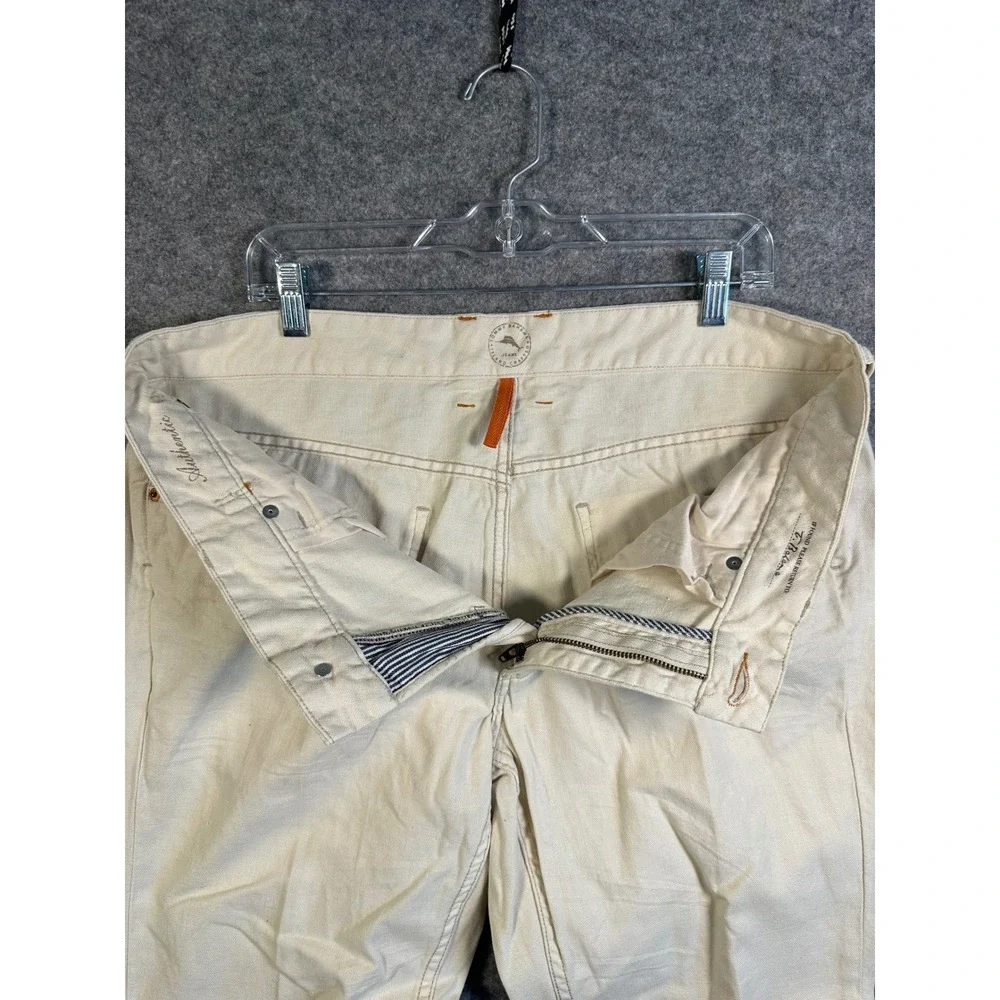 Tommy‎ Bahama Authentic Jeans Mens 36x34 Cream Cotton Linen Straight Leg Pants